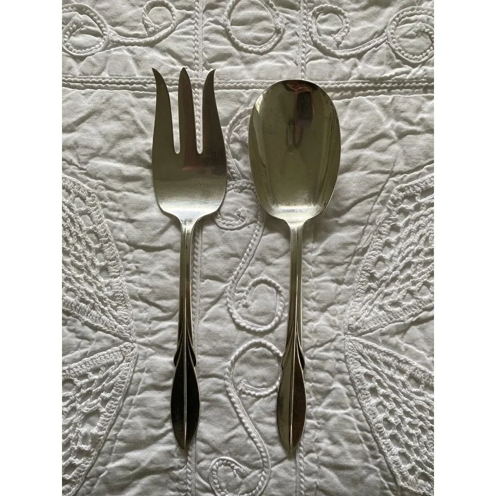 1961 El California Serving Spoon & Fork Set Wm William Rogers Mfg Co. 9
